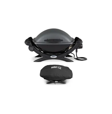 Weber Q 1400 Electric Grill Black With Grill Cover