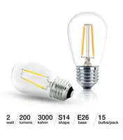 15 Pack Bulbs - S14 Bulb, E26 Base, Watt