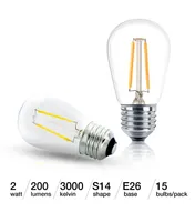 Brightech 15 Pack Bulbs - S14 Bulb, E26 Base, Watt