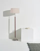 Brightech Carter 65" Led Classic Floor Lamp with Walnut Wood Finish