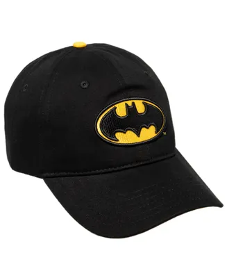 Warner Brothers Men's Dc Comics Batman Low Profile Unstructured Dad Hat Adjustable Baseball Cap - Black, Gold