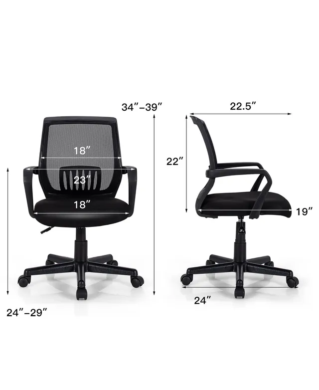 Costway Ergonomic Mesh Office Chair Adjustable High Back Chair W/ Lumbar  Support : Target