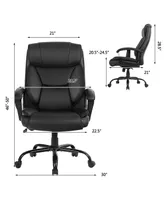 Costway Big & Tall 500lb Massage Office Chair E xecutive Pu Leather