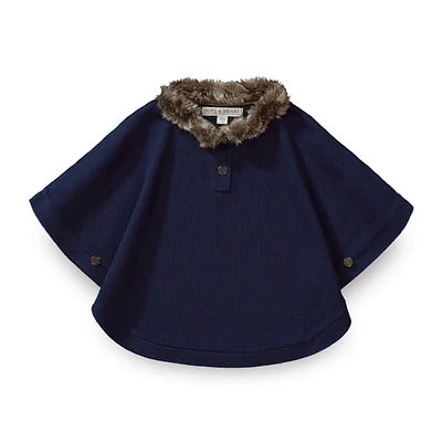 Hope & Henry Girls' Sweater Cape with Hood, Infant