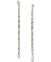 Wrapped Diamond Medium Hoop Earrings (1/4 ct. t.w.) in 14k Gold-Plated Sterling Silver, 1.5", Created for Macy's