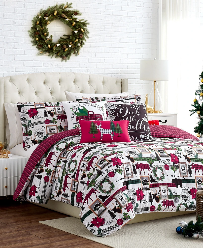 Southshore Fine Linens Merry Town Christmas Reversible 6-Pc. Comforter Set