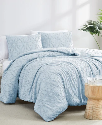 Southshore Fine Linens Stella Clipped Jacquard 3-Pc. Comforter Set