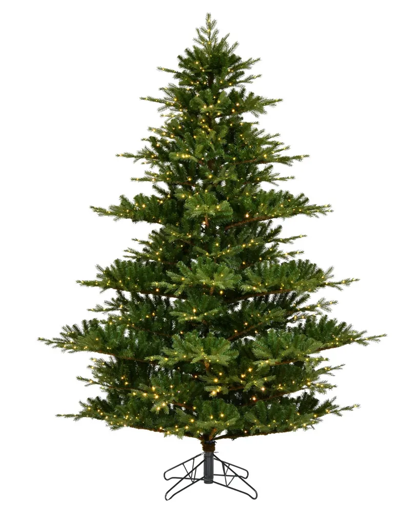 Vickerman Sherwood Fir Artificial Christmas Tree, Warm 3mm Led Lights, 9'