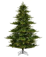 Vickerman Sherwood Fir Artificial Christmas Tree, Warm 3mm Led Lights, 9'