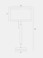 Carter Wood Led Classic Table Lamp with Walnut Finish (26"), Bulb Included