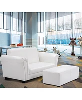 Costway White Kids Sofa Armrest Chair Couch Lounge Birthday Gift