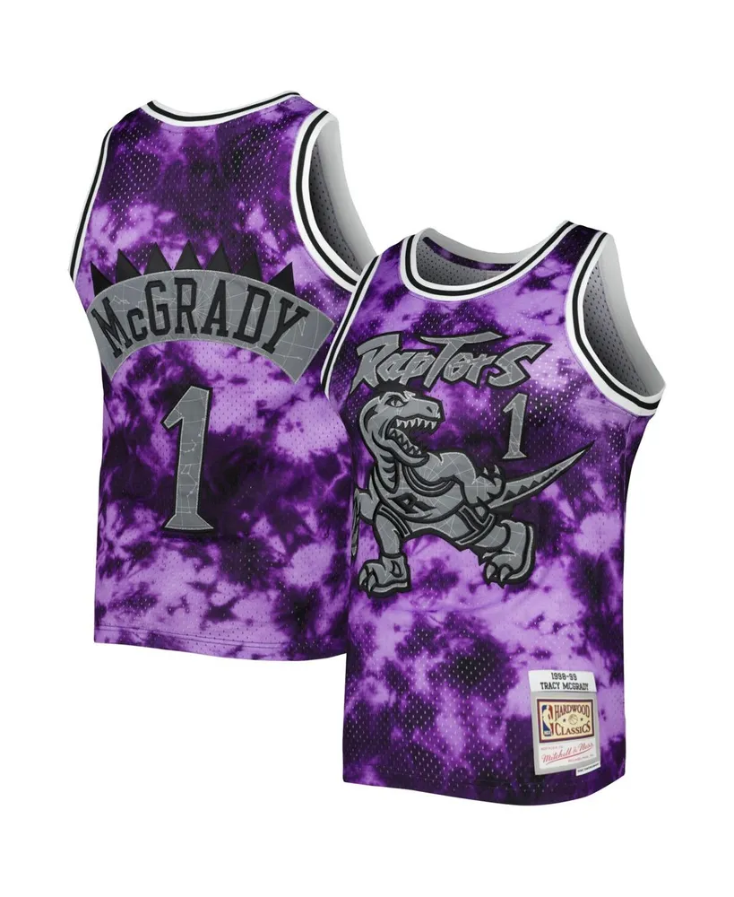 Men's Mitchell & Ness Tracy McGrady Purple Toronto Raptors 1998-99 Galaxy Swingman Jersey