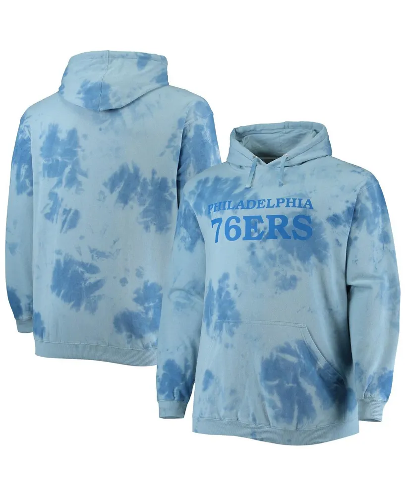 Fanatics Men's Fanatics Royal Philadelphia 76ers Big and Tall Wordmark Cloud  Dye Pullover Hoodie