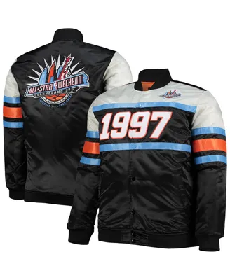 Men's Mitchell & Ness Black Big and Tall Hardwood Classics 1997 Nba All-Star Game Heavyweight Satin Full-Snap Jacket