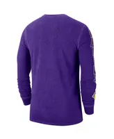 Men's Nike Purple Los Angeles Lakers Courtside Retro Elevated Long Sleeve T-shirt