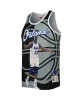 Men's Mitchell & Ness Shaquille O'Neal Black and Gray Orlando Magic Sublimated Player Tank Top