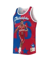 Men's Mitchell & Ness Allen Iverson Royal and Red Philadelphia 76ers Sublimated Player Tank Top