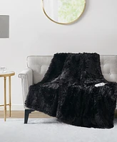 Serta Shaggy Electric Faux-Fur Throw, 50" x 60"