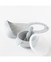 Bumkins Baby Bowl with Lid and Spoon First Feeding, 3 Piece Set