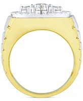 Grown With Love Men's Lab Diamond Cluster Ring (2 ct. t.w.) 10k Two-Tone Gold