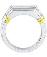 Grown With Love Men's Lab Grown Diamond Horizontal Five Stone Ring (1-1/2 ct. t.w.) in 10k Two-Tone Gold