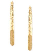 Textured Knife Edge Geometric Hoop Earrings in 10k Gold, Created for Macy's