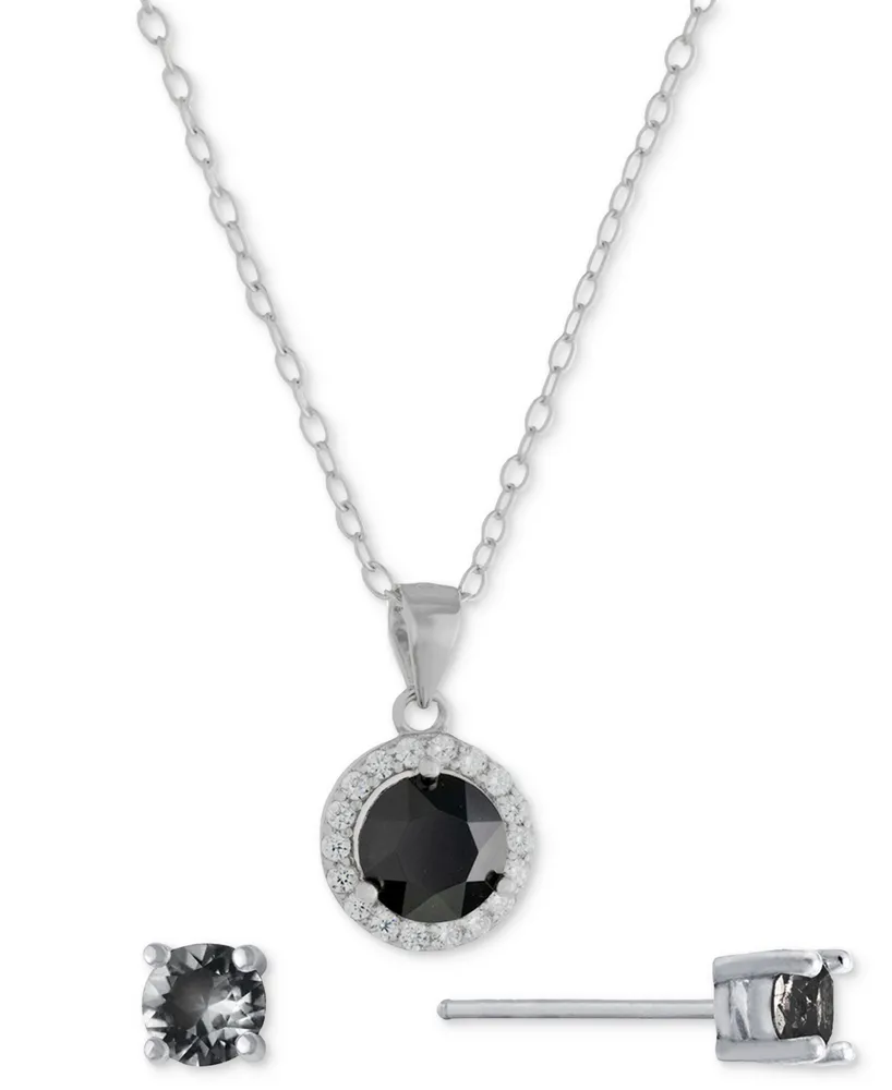 Giani Bernini 2-pc. Set Cubic Zirconia Cross Pendant Necklace & Matching Stud Earrings in Sterling Silver, Created for Macy's - Sterling Silver