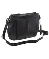 Mancini Women's Pebbled Scarlet Crossbody Hobo Bag