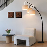 Brightech Trilage 84" Led Contemporary Arc Floor Lamp with Marble Base