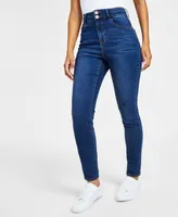 Dollhouse Curvy High Rise Double Button Skinny Jeans