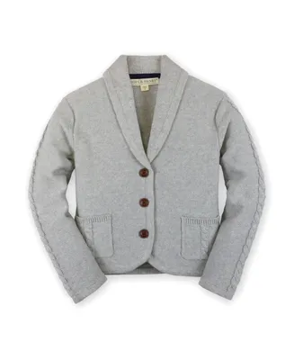 Hope & Henry Toddler Girls Long Sleeve Shawl Collar Cable Sweater Blazer