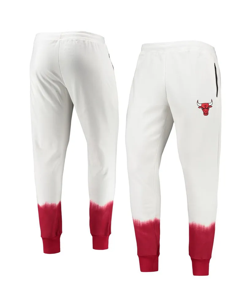 Men's Oatmeal Chicago Bulls Double Dribble Tie-Dye Fleece Jogger Pants