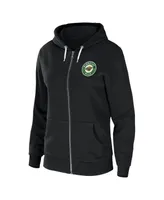 Women's Wear by Erin Andrews Black Minnesota Wild Sponge Fleece Full-Zip Hoodie