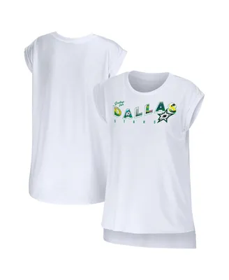 Women's Wear by Erin Andrews White Dallas Stars Greetings From Muscle T-shirt