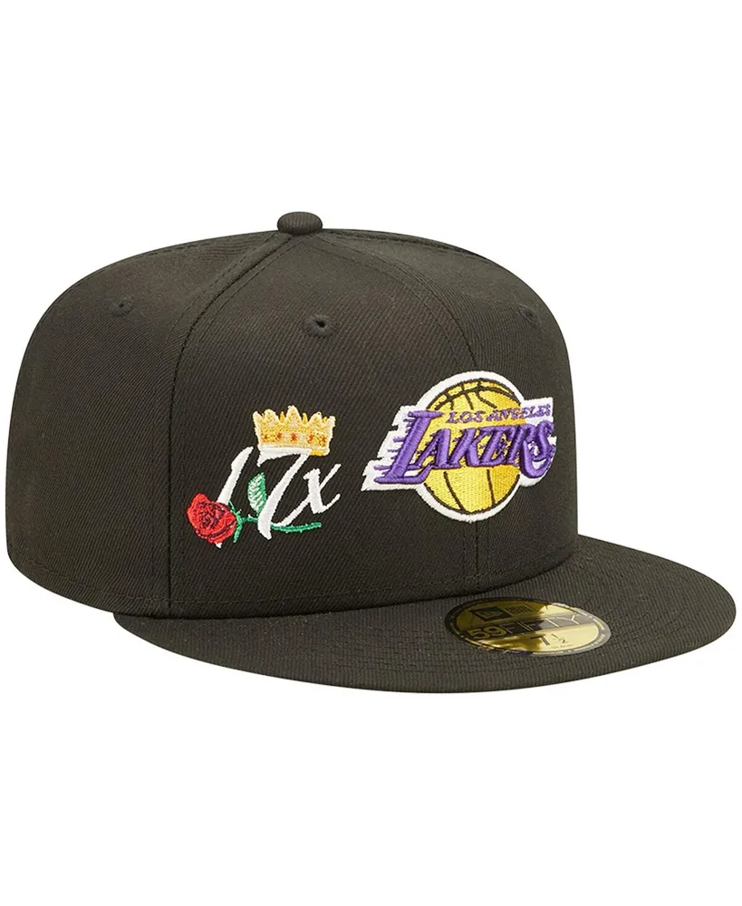 Men's New Era Black Los Angeles Lakers 17x Nba Finals Champions Crown 59FIFTY Fitted Hat
