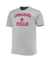 Men's Heathered Gray Chicago Bulls Big and Tall Heart and Soul T-shirt