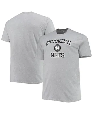 Men's Heathered Gray Brooklyn Nets Big and Tall Heart Soul T-shirt