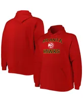 Men's Red Atlanta Hawks Big and Tall Heart Soul Pullover Hoodie