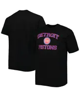 Men's Black Detroit Pistons Big and Tall Heart and Soul T-shirt