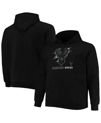 Men's Black Milwaukee Bucks Big and Tall Heart and Soul Pullover Hoodie