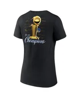 Women's Fanatics Black Golden State Warriors 2022 Nba Finals Champions Forward Roster Signature V-Neck T-shirt