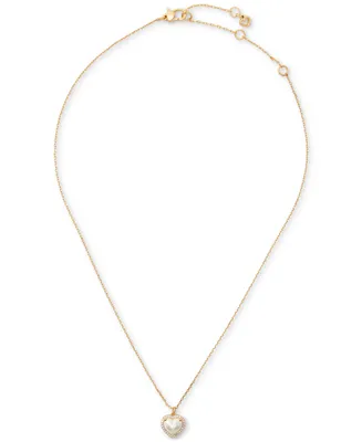 Kate Spade New York Cubic Zirconia Heart Halo Pendant Necklace, 16" + 3" extender