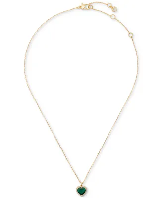 Kate Spade New York Cubic Zirconia Heart Halo Pendant Necklace, 16" + 3" extender