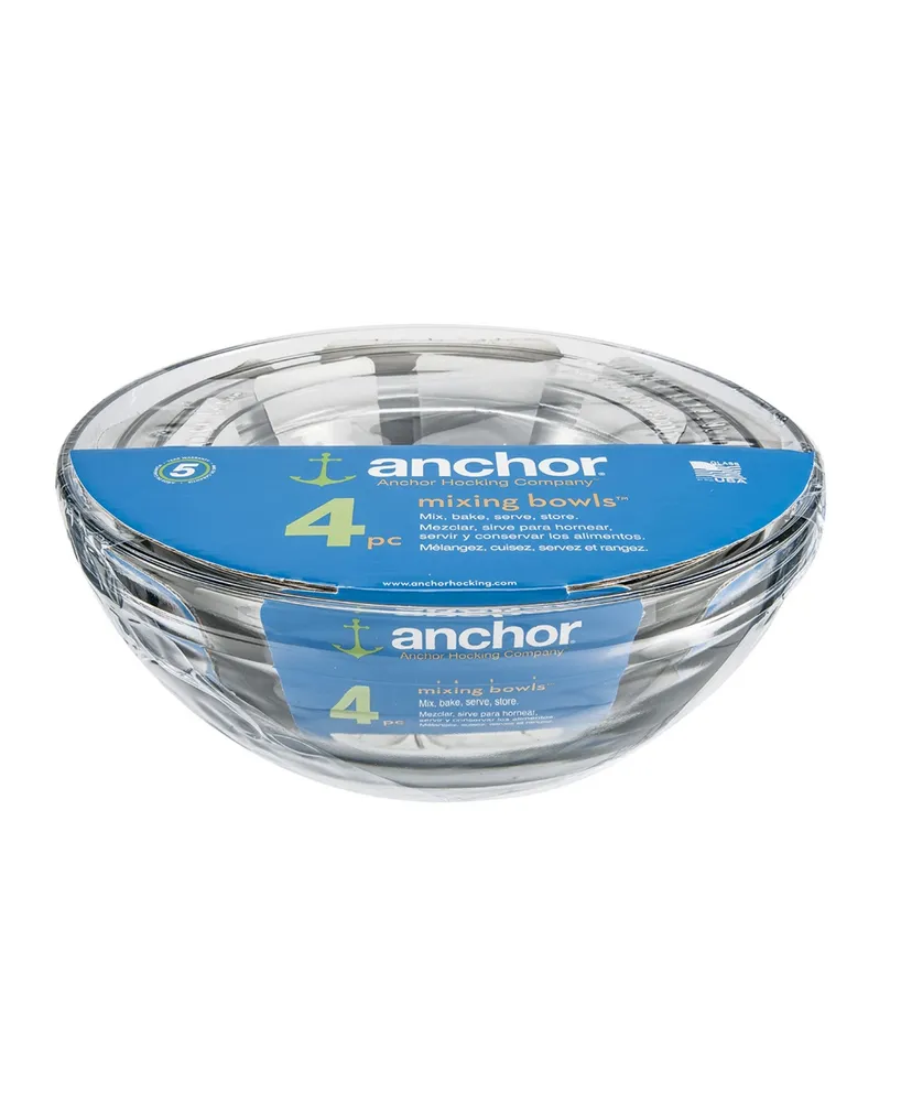 Anchor Hocking 4-Pc. Glass Nesting Mixing Bowl Set
