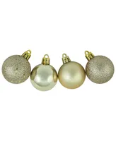 Northlight 96 Count Champagne Shatterproof 4- Finish Christmas Ball Ornaments 40mm Set, 1.5" - Gold
