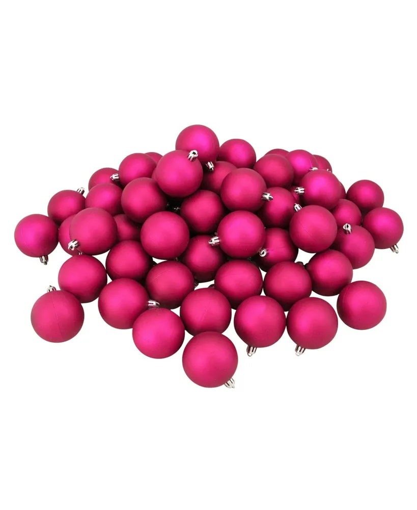 Northlight 60 Count Shatterproof Matte Christmas Ball Ornaments 60mm Set, 2.5"