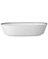 Noritake Whiteridge Platinum Oval Vegetable Bowl, 32 Oz.