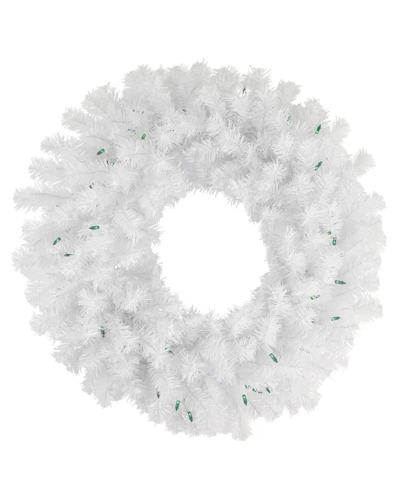 Northlight Pre- Lit Geneva Spruce Artificial Christmas Wreath Lights, 24"