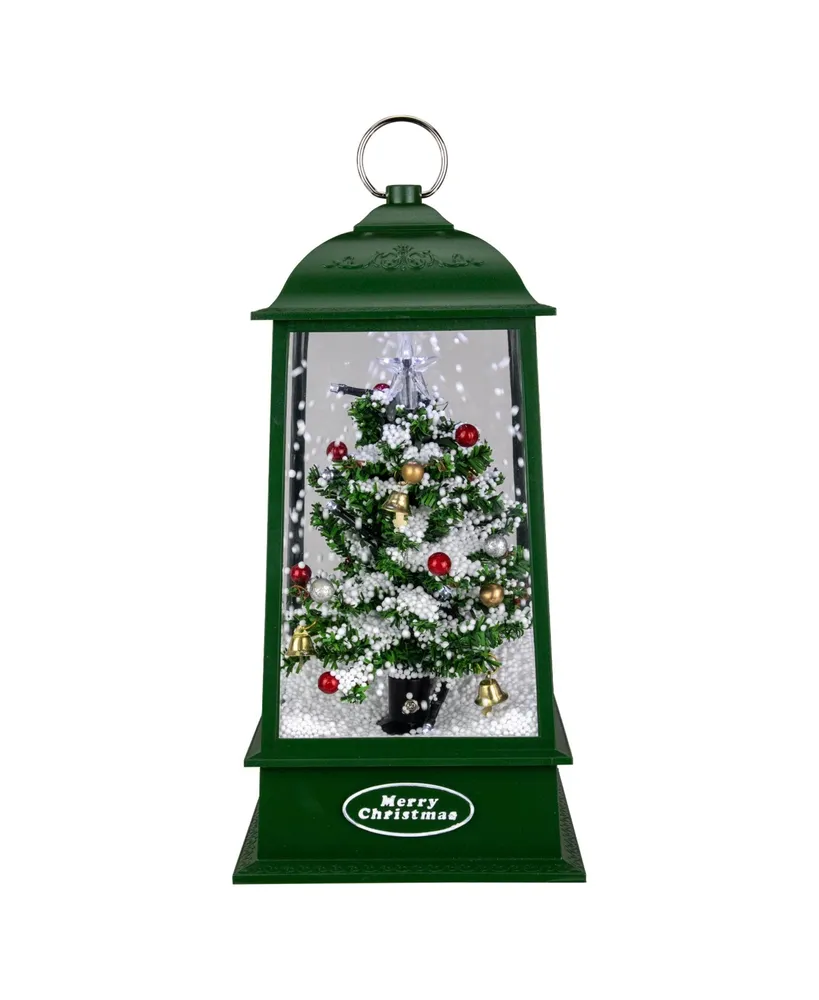 Northlight Led Lighted Snowing Musical Christmas Tree Lantern, 13.5"