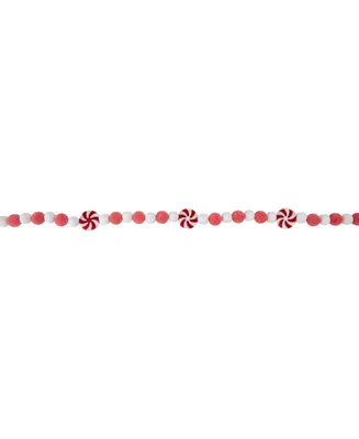 Northlight Unlit Peppermint Candy Beaded Christmas Garland, 4'